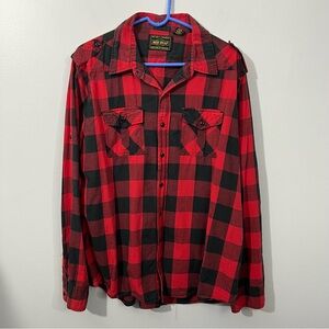 Red and Black Checkered Men's Casual Shirt